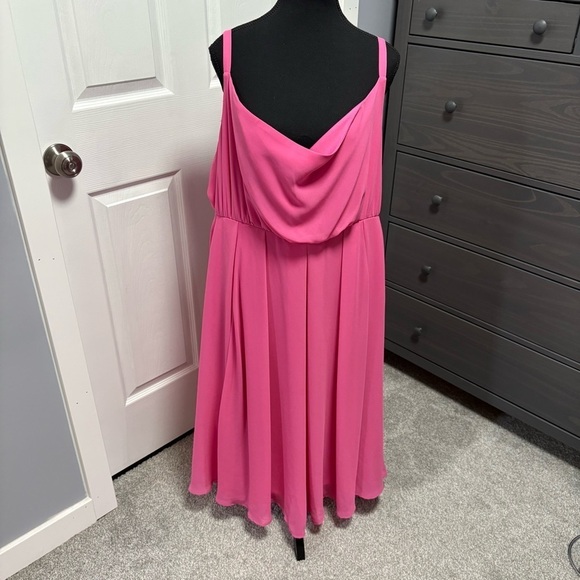 torrid Dresses & Skirts - Torrid -- Midi Chiffon Cowl Neck Pleated Dress